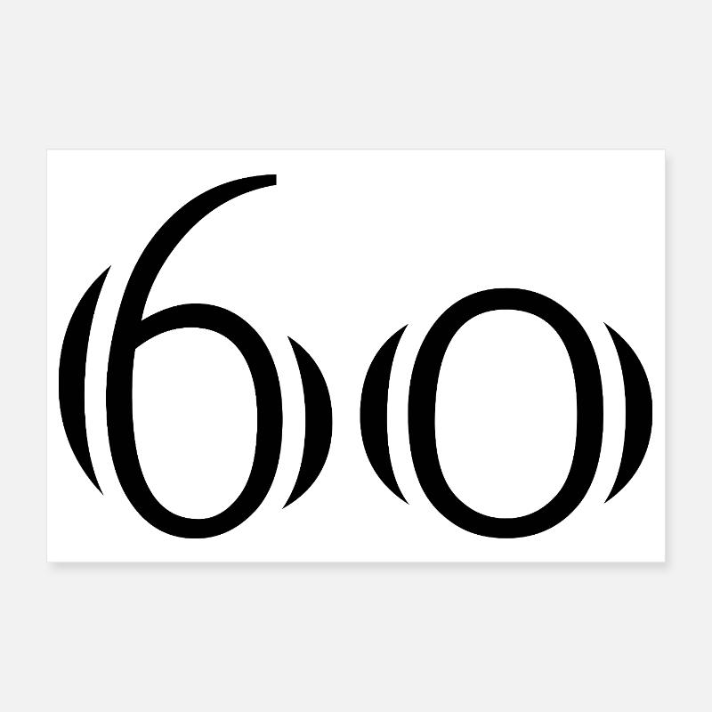 60. 60 ANS. 60e ANNIVERSAIRE. ANNIVERSAIRE 60 ANS. Poster 30 x 20 cm