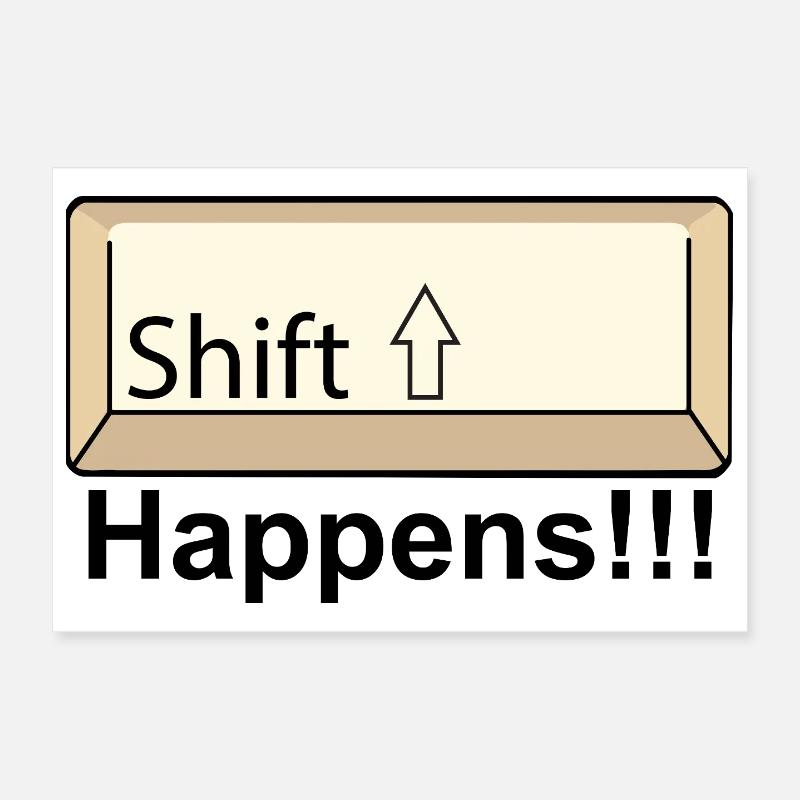 Conception minimale du clavier Shift Poster 30 x 20 cm