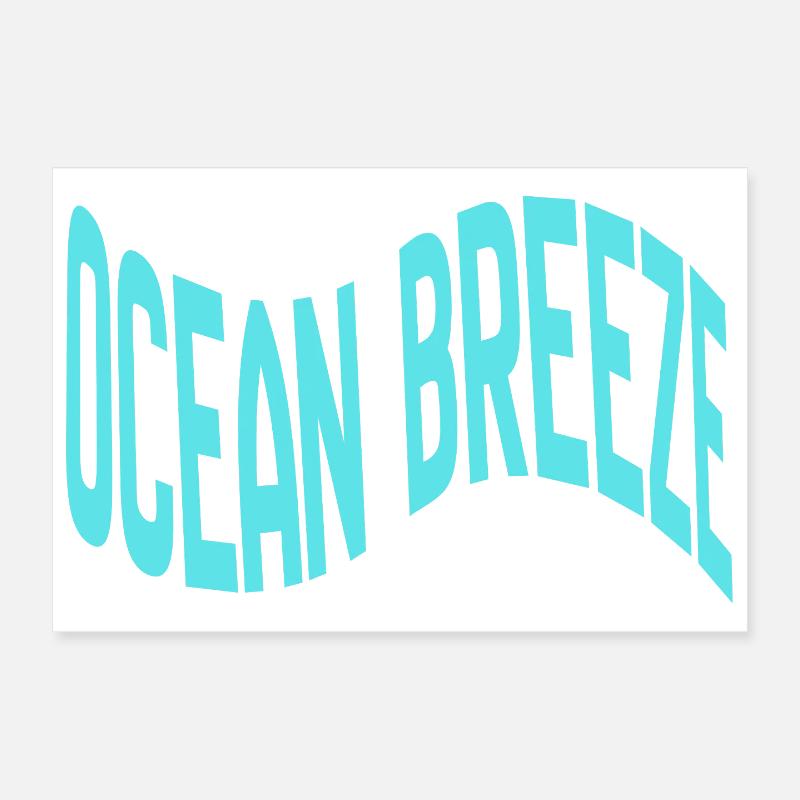 Ocean Breeze gebogene Typografie Poster 30x20 cm