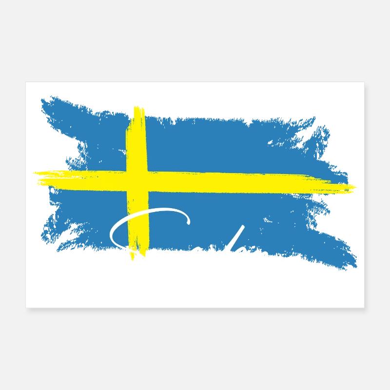 Suède, Scandinavie Poster 30 x 20 cm
