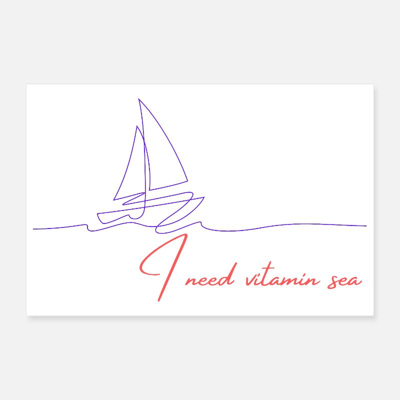 Motif de la navigation en mer vitaminée Poster 30 x 20 cm