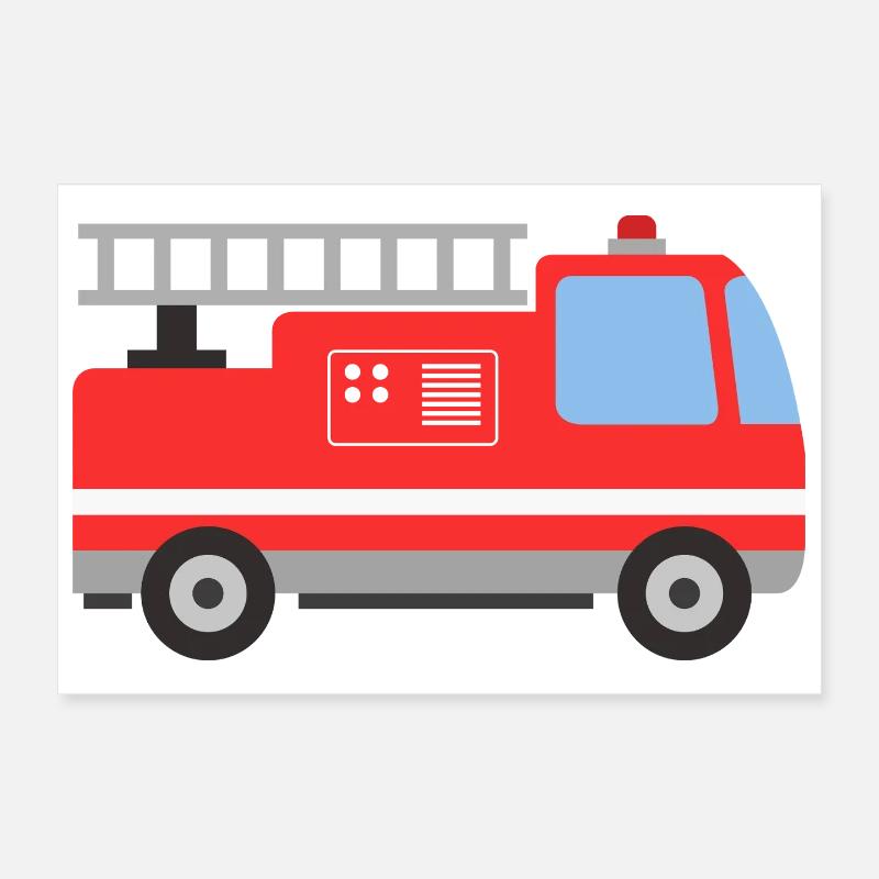 Feuerwehrauto Poster 30x20 cm