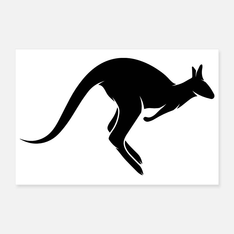 A hopping kangaroo Poster 12" x 8" (30x20 cm)