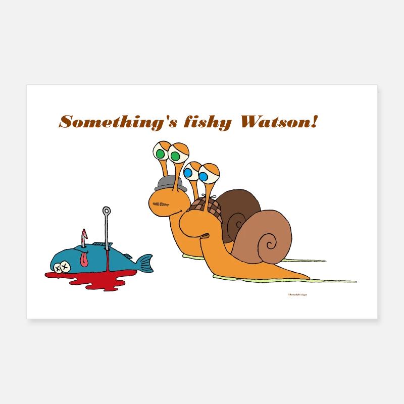 Sherlock Holmes snail Poster 12" x 8" (30x20 cm)