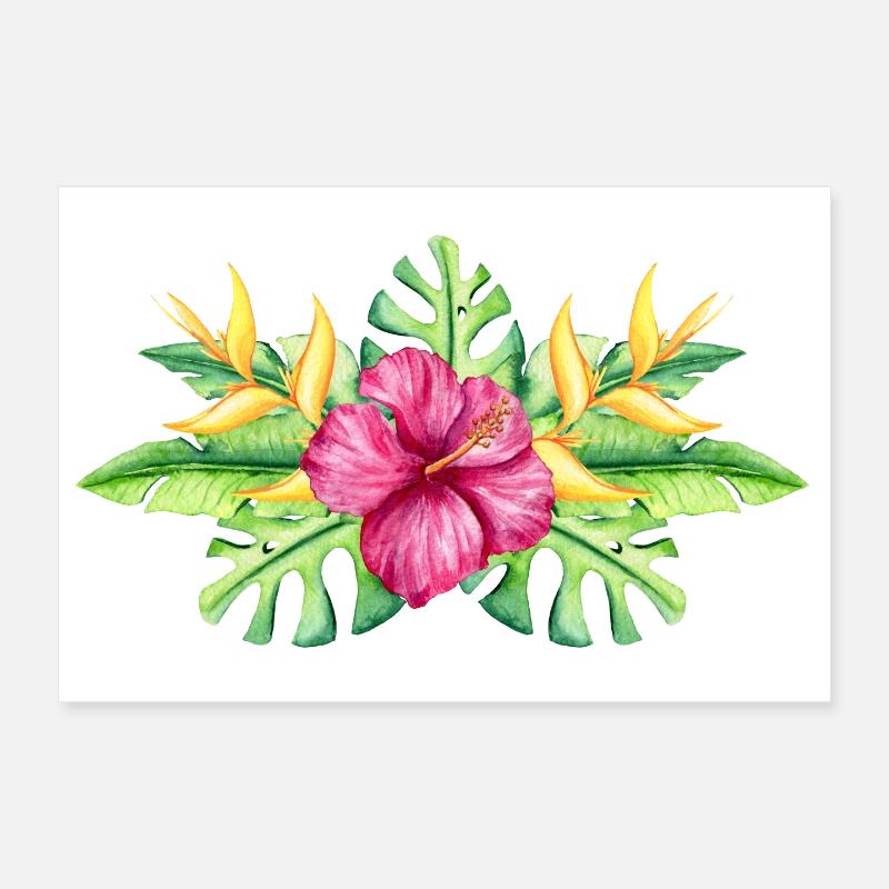 Floraison tropicale colorée Poster 30 x 20 cm
