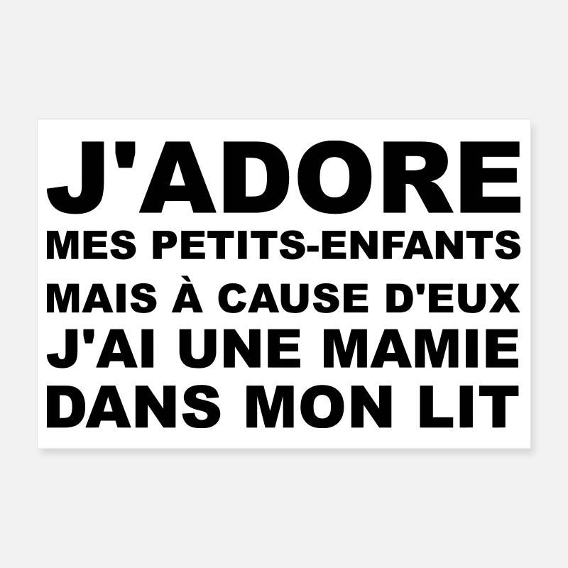 Mamie dans mon lit Poster 30 x 20 cm