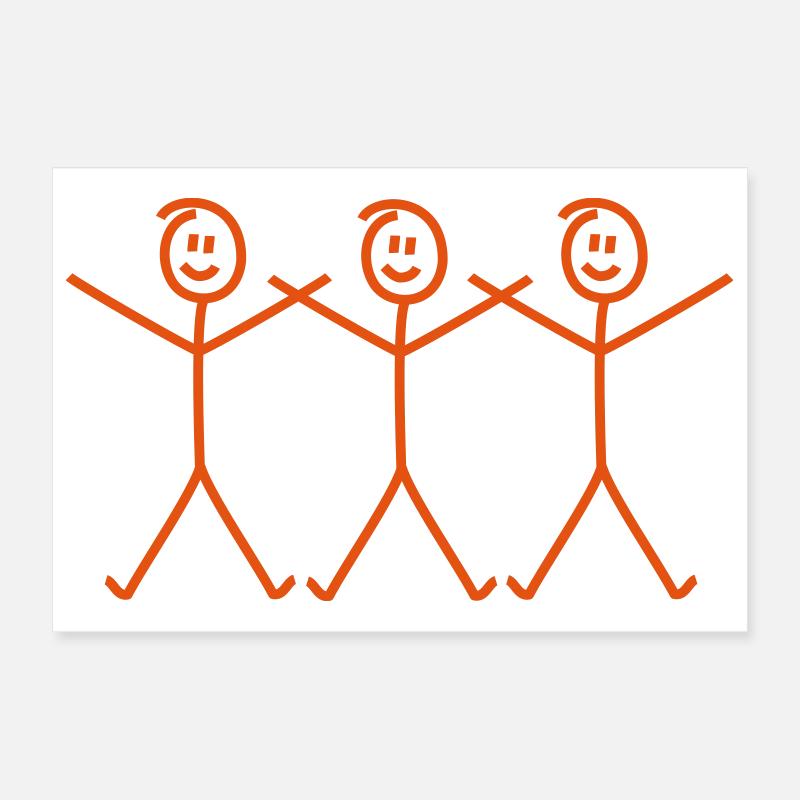 Stick man dance dancing Poster 12" x 8" (30x20 cm)