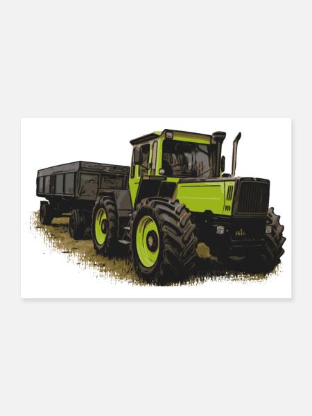 MB trac 1600 turbo mit Anhänger - Poster 30x20 cm - Weiß - Vorne