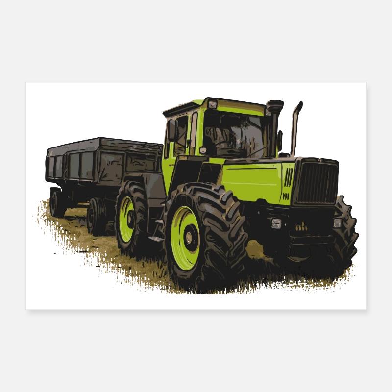 MB trac 1600 turbo mit Anhänger - Poster 30x20 cm - Weiß