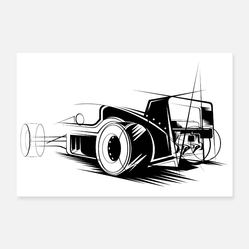 Icône d’illustration de formule Icône de logo de course automobile Poster 30 x 20 cm