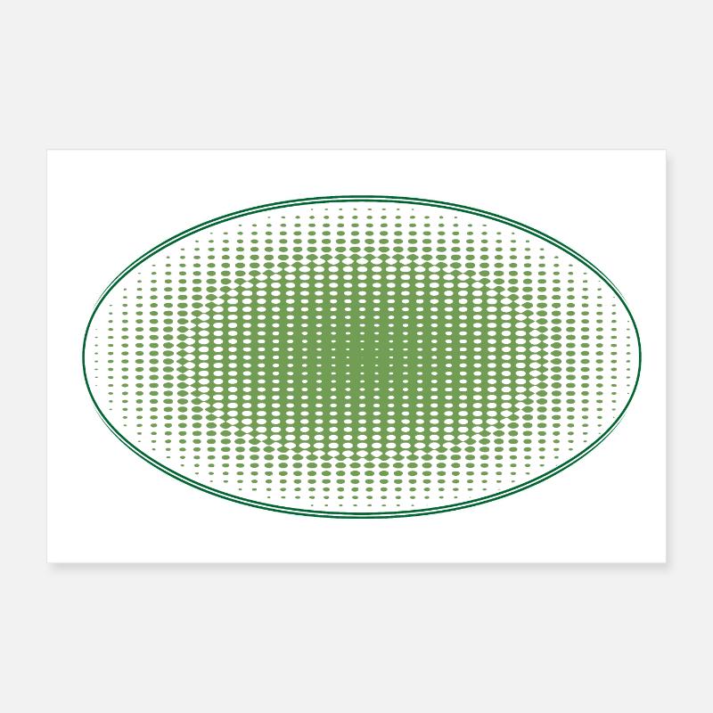 Points verts ovales, avec cadre Poster 30 x 20 cm