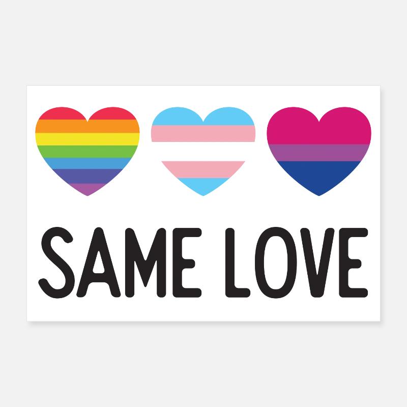 Pride Month LGBTQ - Same Love Poster 12" x 8" (30x20 cm)