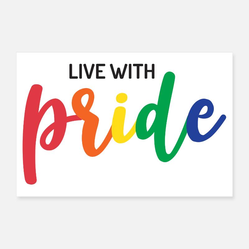 Live With Pride Poster 12" x 8" (30x20 cm)