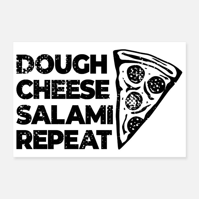 Pâte Fromage Salami Répéter Poster 30 x 20 cm