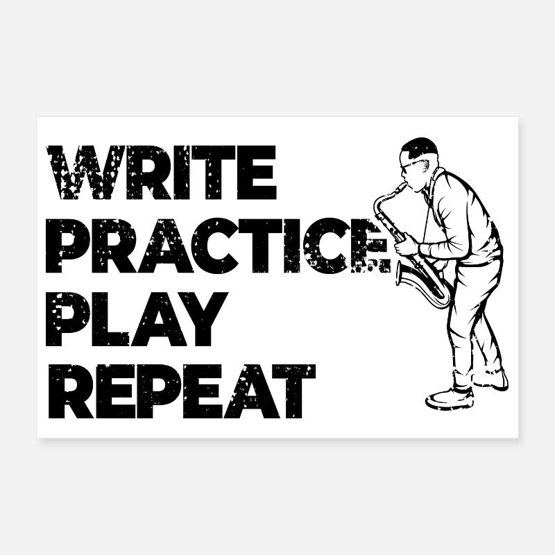 Citation de saxophone de motivation Poster 30 x 20 cm
