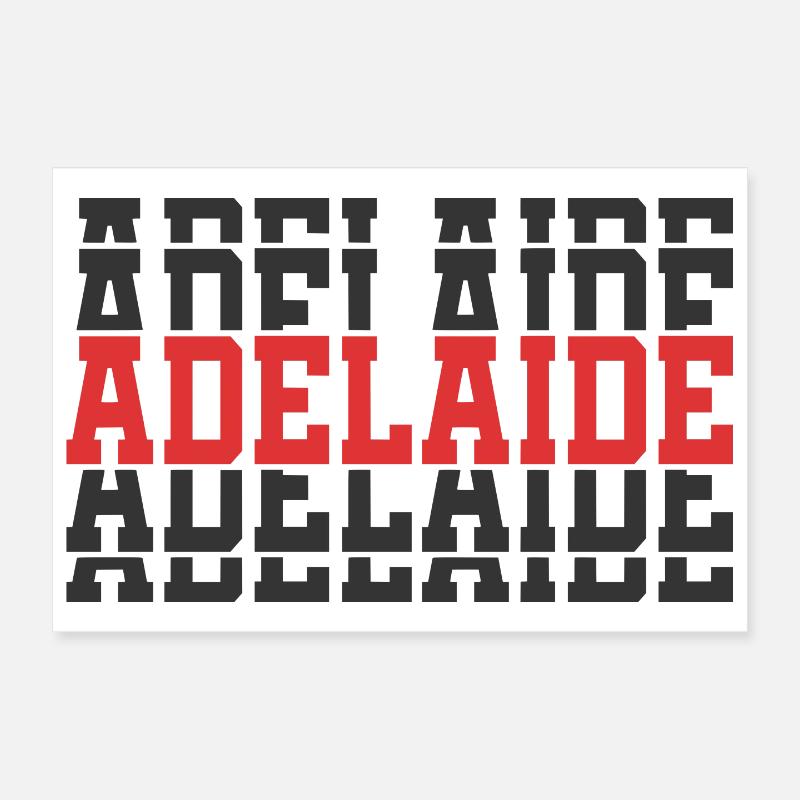 Adelaide stacked text t-shirt gift Poster 12" x 8" (30x20 cm)