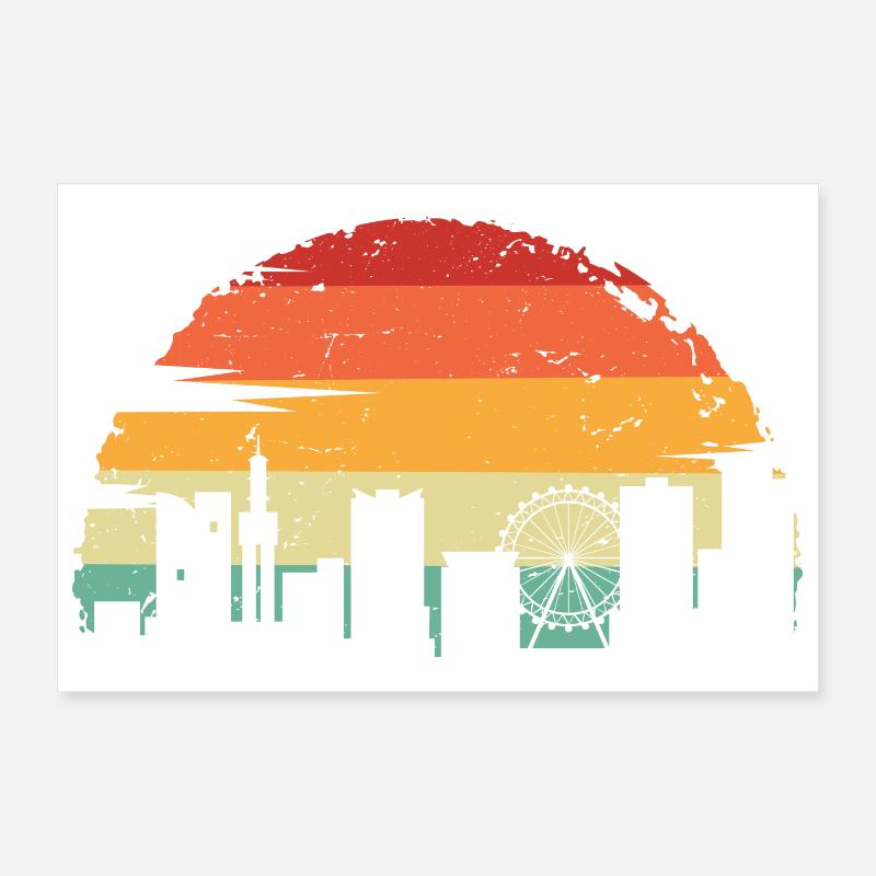 Sunset Skyline Gradient Poster 12" x 8" (30x20 cm)