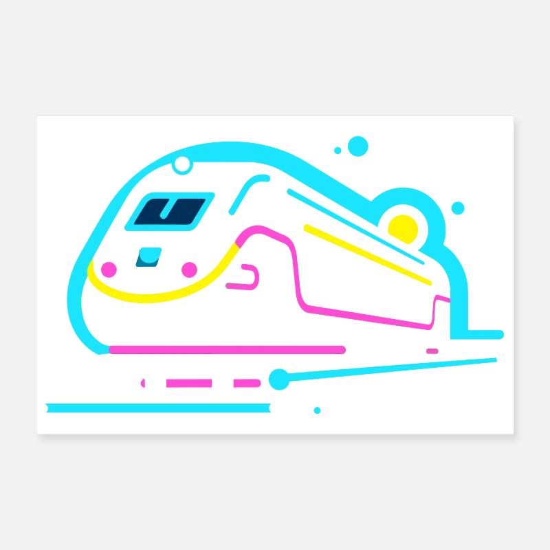 Train Comic Look Poster 12" x 8" (30x20 cm)