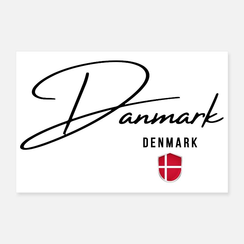Danemark, design minimaliste élégant Poster 30 x 20 cm
