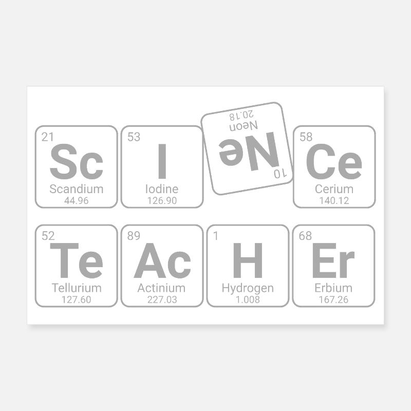 Professeur de sciences - Poster 30 x 20 cm - blanc
