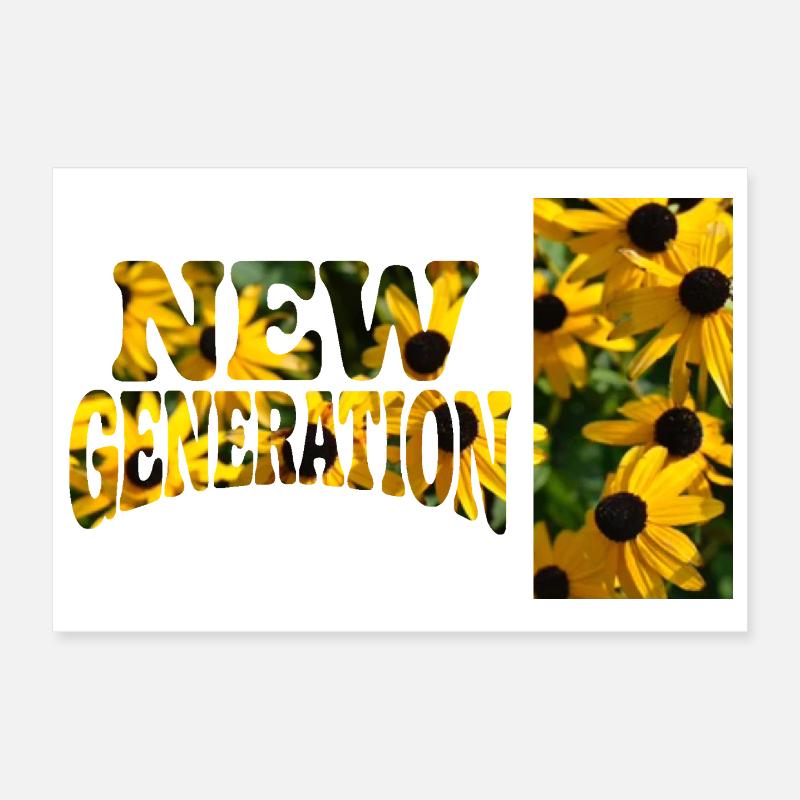 Nouveaux dessins de tournesols de naissance Poster 30 x 20 cm