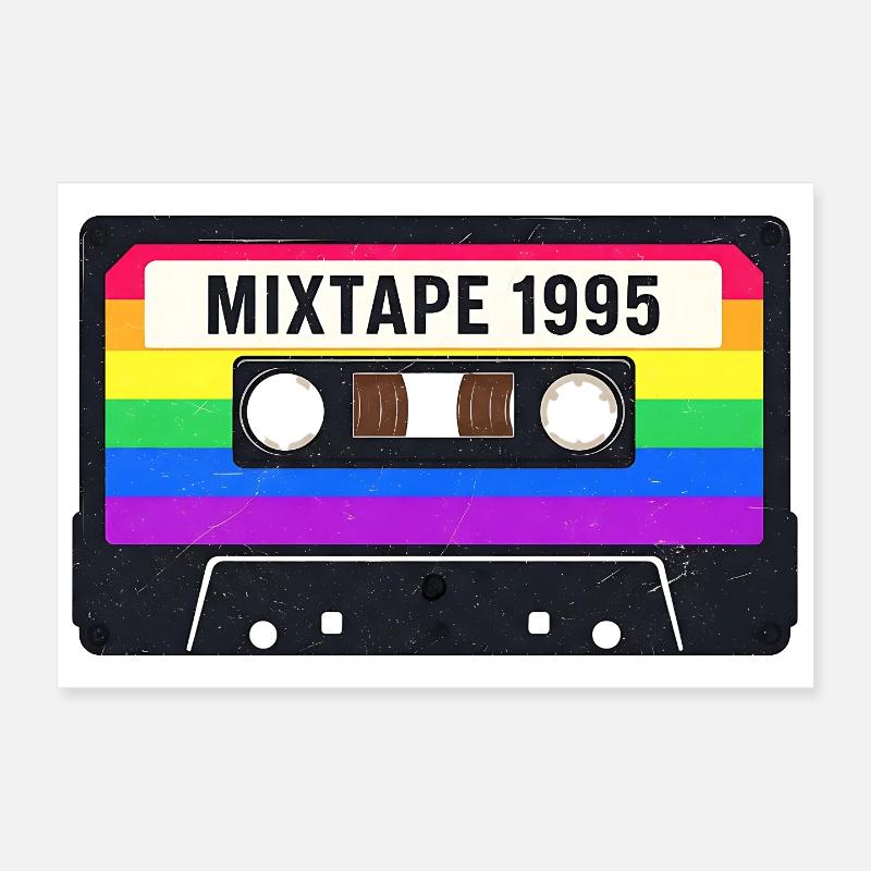Kassette Mixtape 80s 90s Nostalgie Poster 30x20 cm