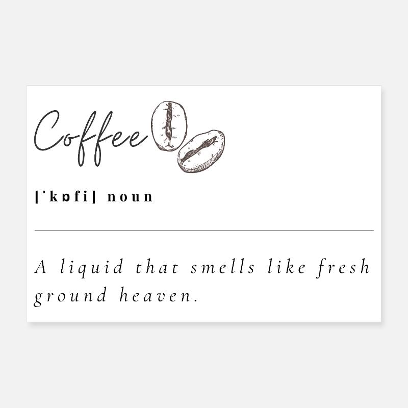 Impression minimale des grains de café Poster 30 x 20 cm