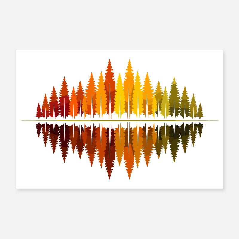 Trees, Forest, Nature, Wilderness, Outdoor, Reflection Poster 12" x 8" (30x20 cm)