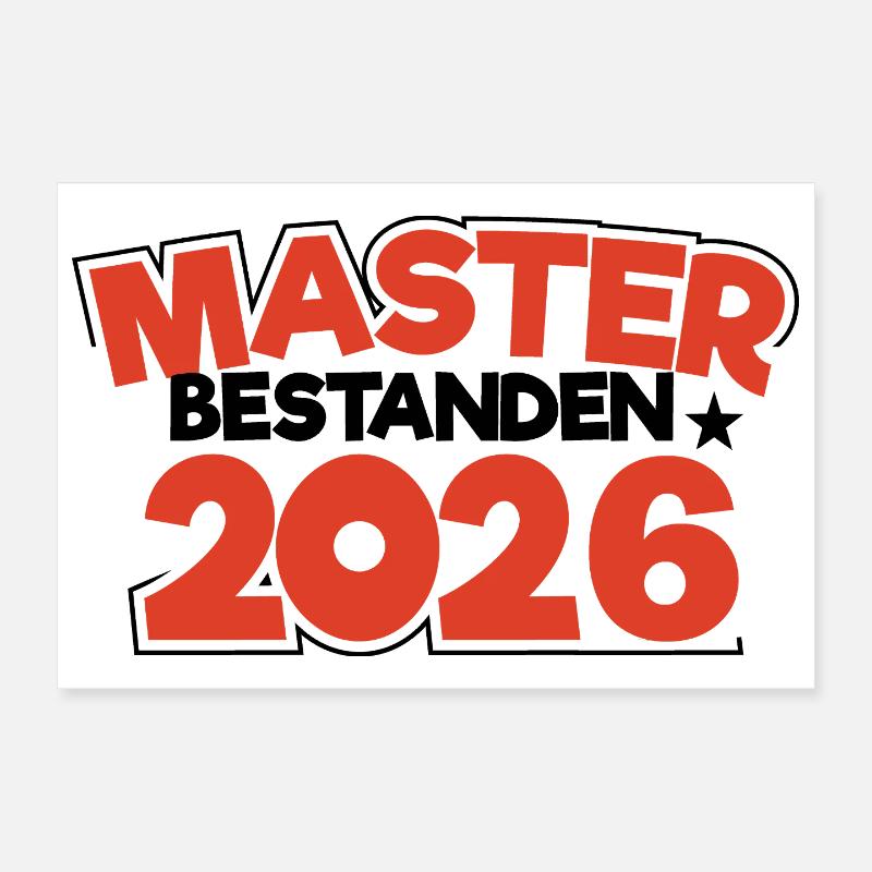 Master 2026 Masterabschluss Promotion Sponsion Poster 30x20 cm