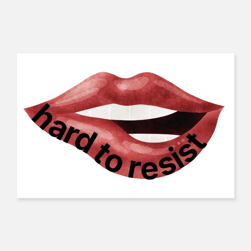 Hard to resist – Confident lip statement Poster 12" x 8" (30x20 cm)