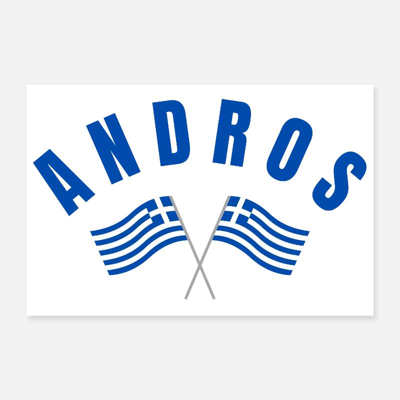 Andros a traversé les drapeaux grecs Poster 30 x 20 cm