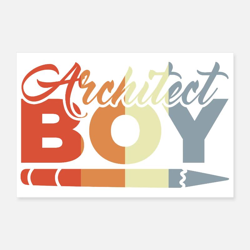 Funny Architect Kid Poster 12" x 8" (30x20 cm)