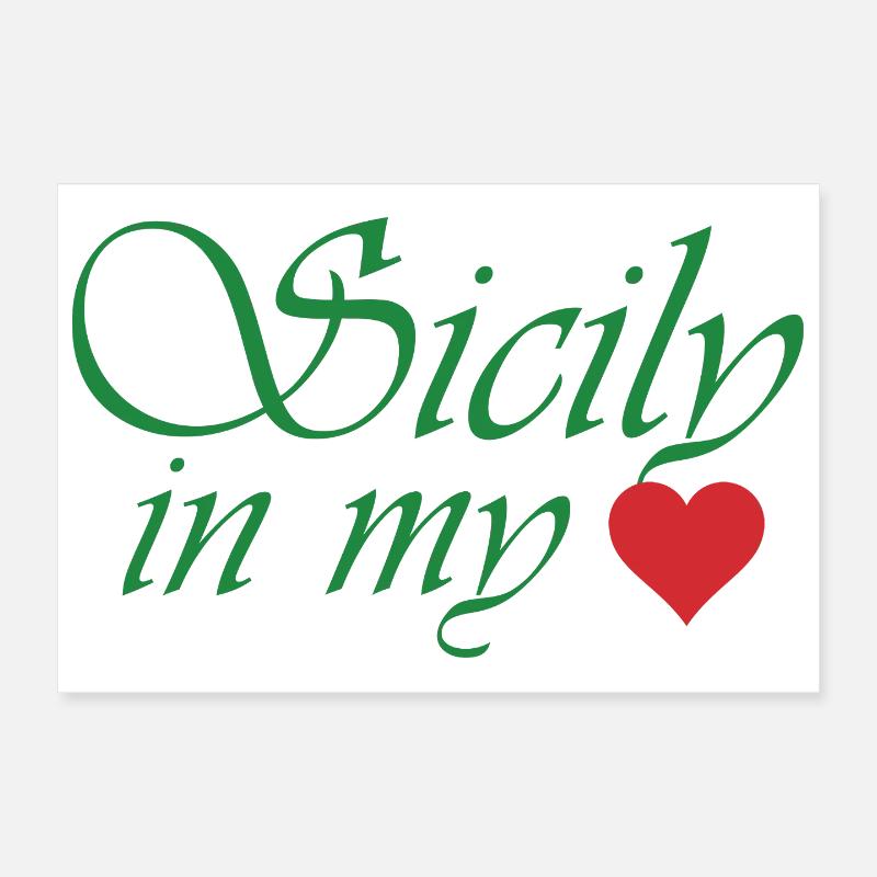Sicily in my Heart Poster 12" x 8" (30x20 cm)