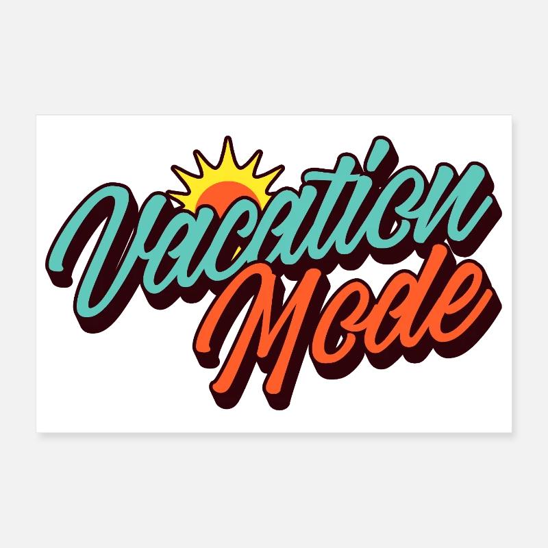 Vacation Mode Urlaubsmodus Retro Sonnen-Design Poster 30x20 cm