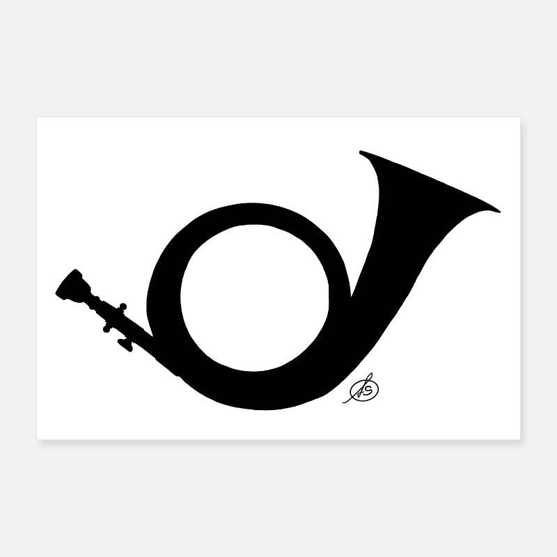 Hunting horn Poster 12" x 8" (30x20 cm)
