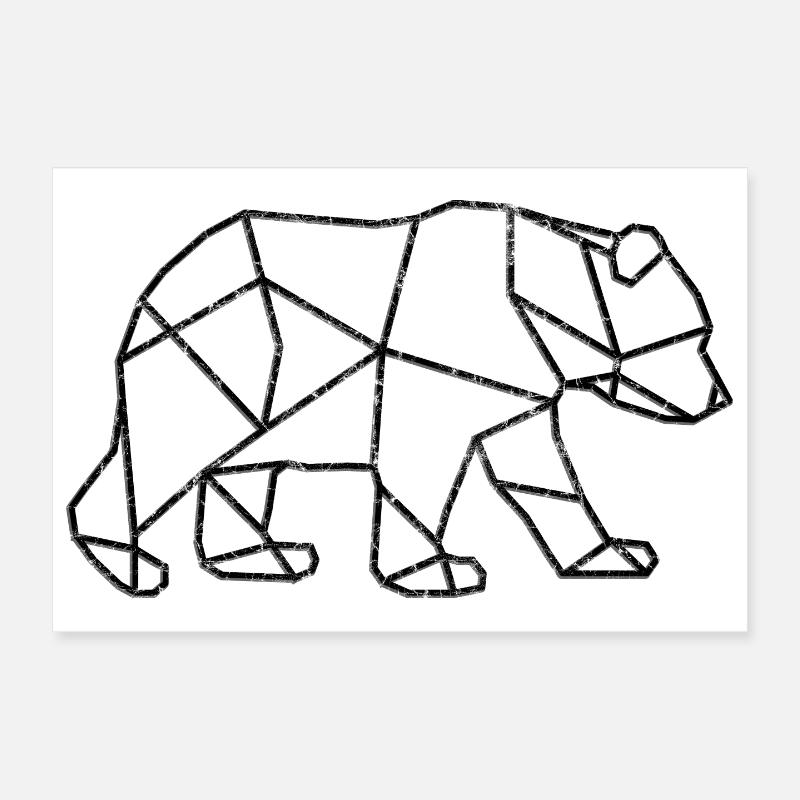Geometric Bear Prism Pattern Poster 12" x 8" (30x20 cm)