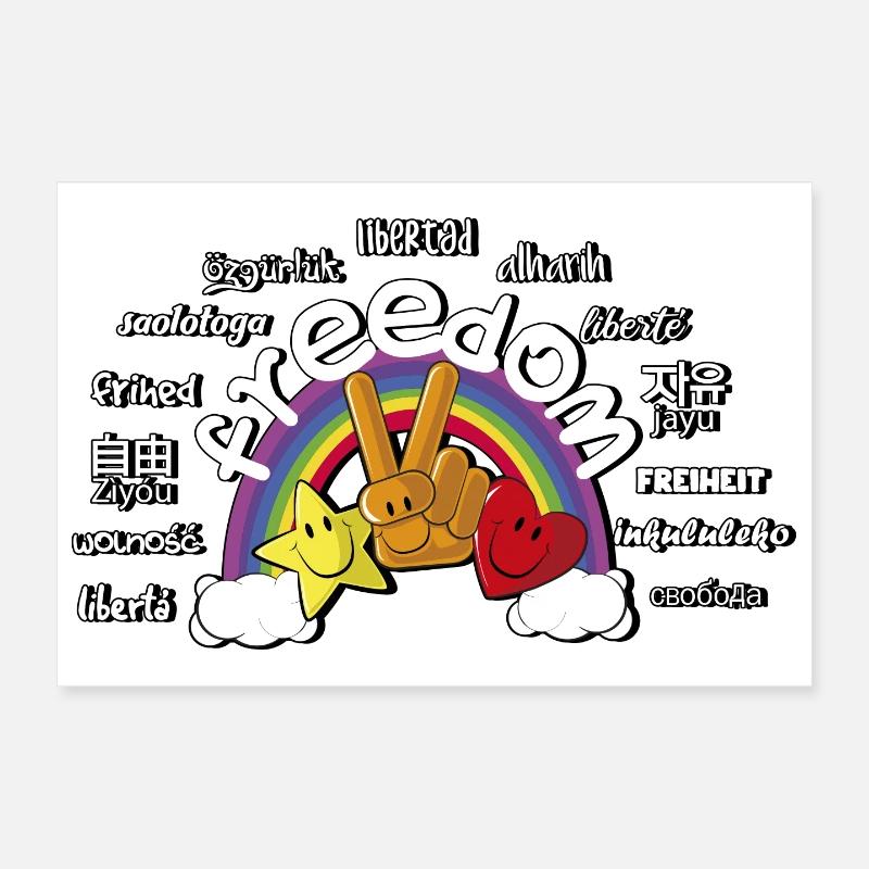 regenbogen - Poster 30x20 cm - Weiß
