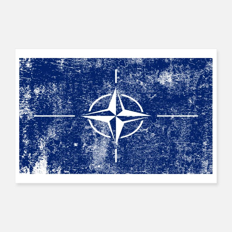 Drapeau de l’OTAN Drapeau Grunge Rétro Vintage Poster 30 x 20 cm