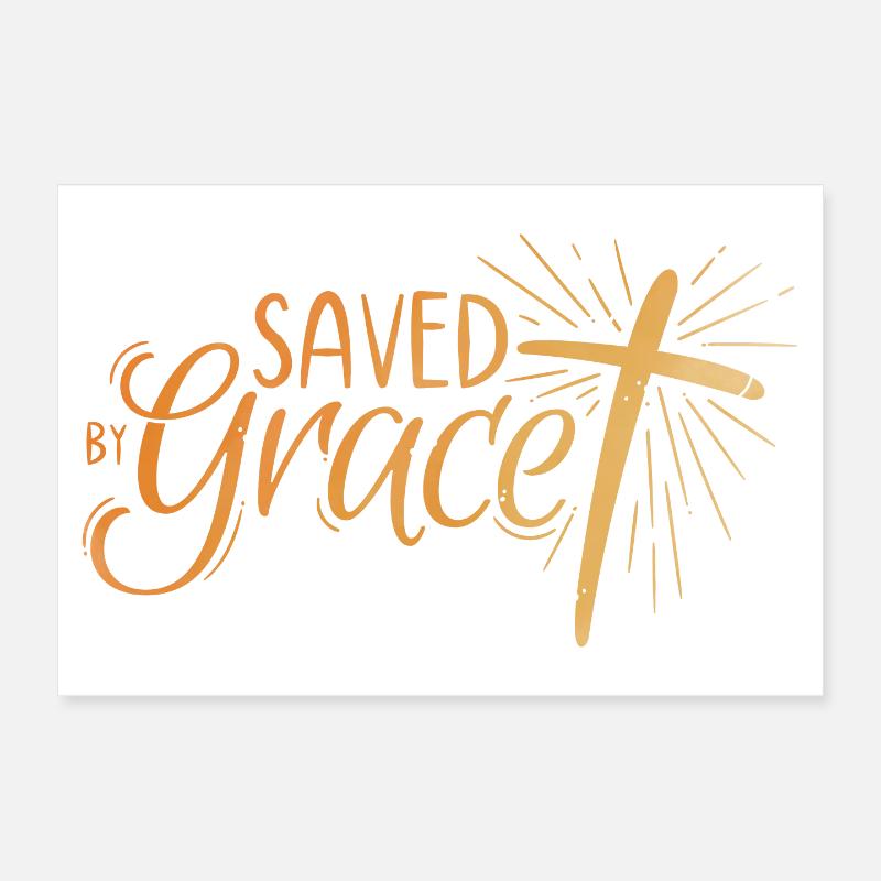 Sauvé par Grace Lettering Poster 30 x 20 cm