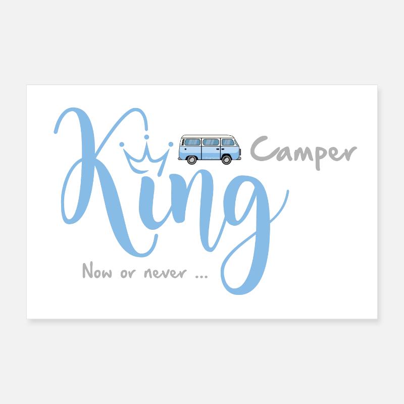Camper King - Poster 12" x 8" (30x20 cm) - white