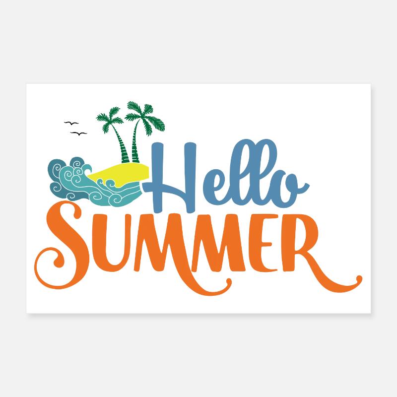 Hello Summmer Poster 12" x 8" (30x20 cm)