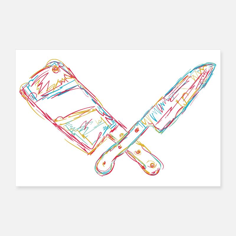 Retro Hackbeil Poster 30x20 cm