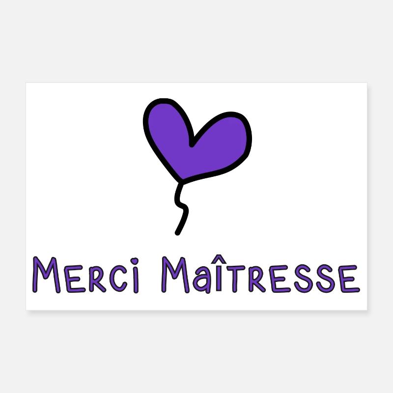 MAÎTRESSE. MERCI. MERCI MAÎTRESSE Poster 30 x 20 cm