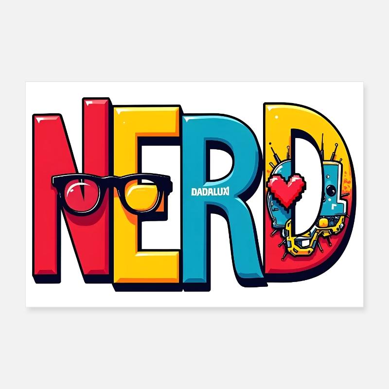 Nerd Chromatique Typographie 3D Poster 30 x 20 cm