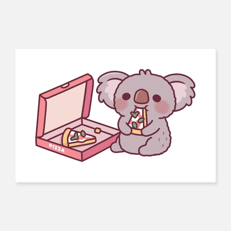 Süßer Koala-Bär, der Pizza isst Poster 30x20 cm