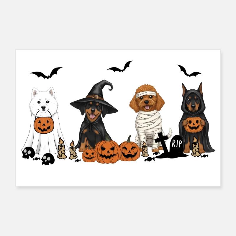 Hunde-Halloween Poster 30x20 cm