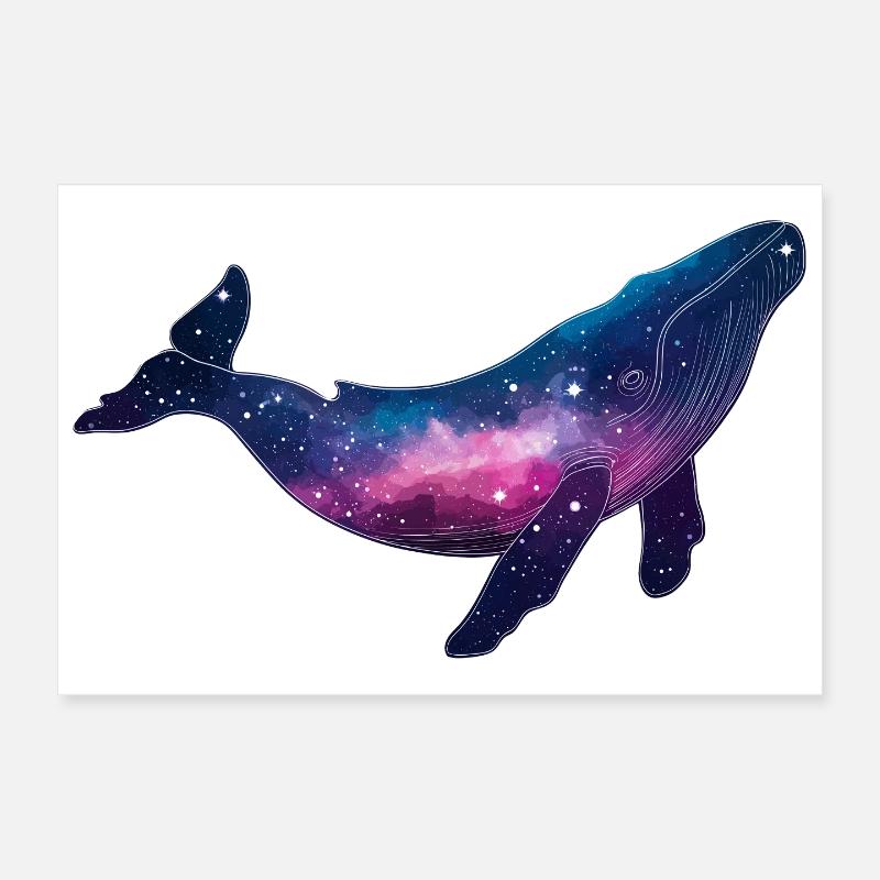 Baleine bisexuelle Queer Galaxy Whale Space Poster 30 x 20 cm