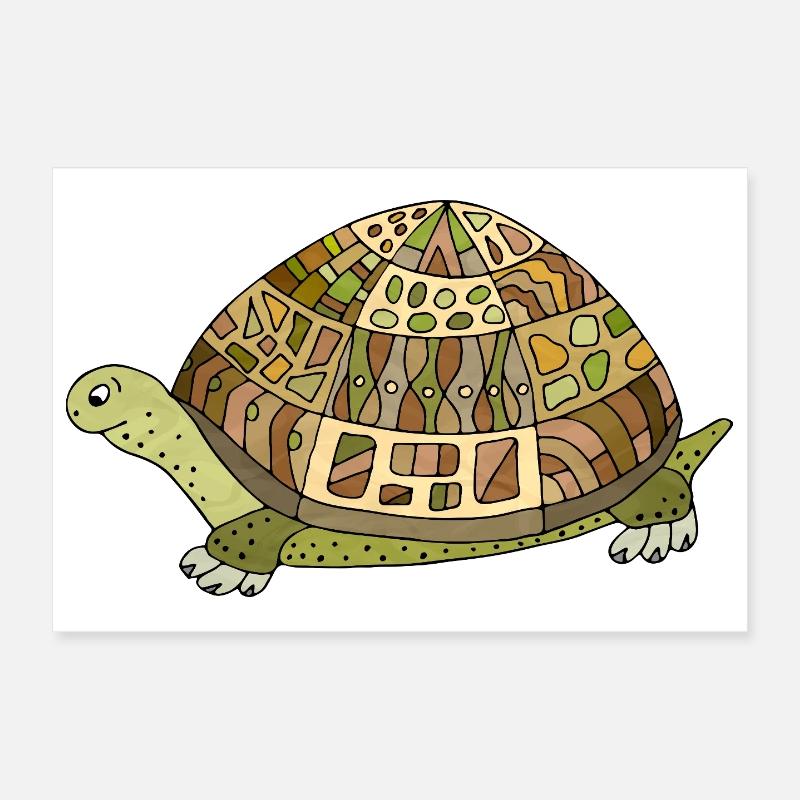 Schildkröte - Poster 30x20 cm - Weiß