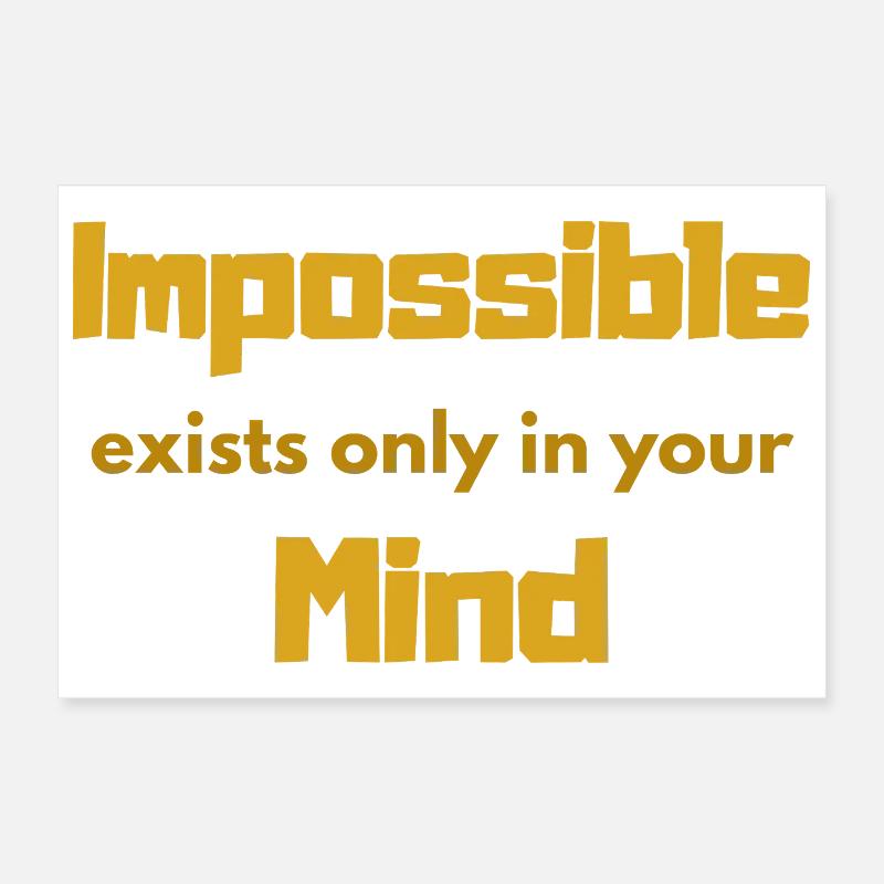 Impossible Mindset Typography Poster 30 x 20 cm