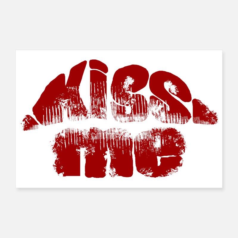 Embrasse-moi Graffiti Rouge Poster 30 x 20 cm